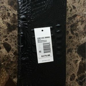 New Brahmin leather clutch black  travel Skyler wallet